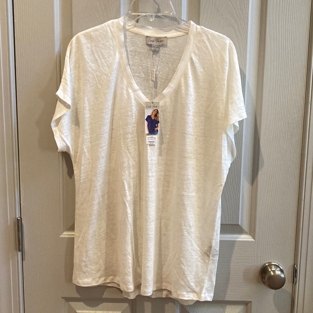 NWT Charlie Paige linen top